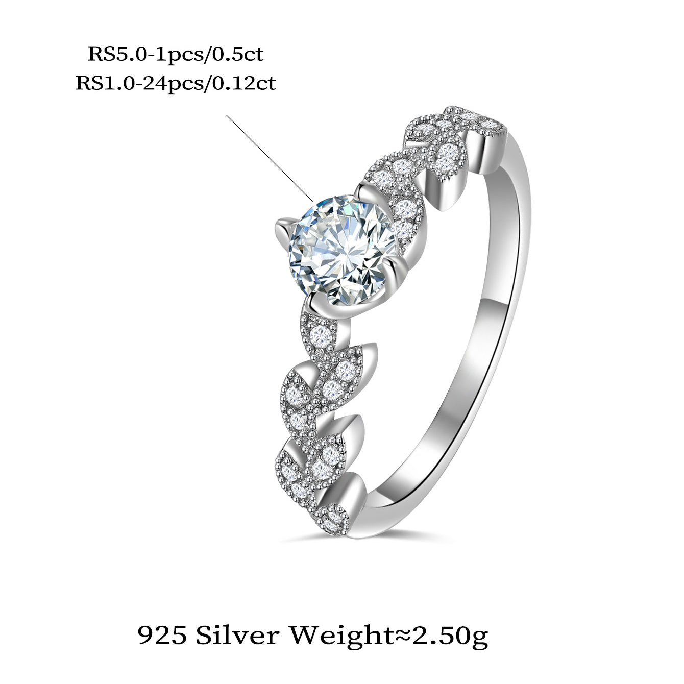 Leafy Sparkle Ring