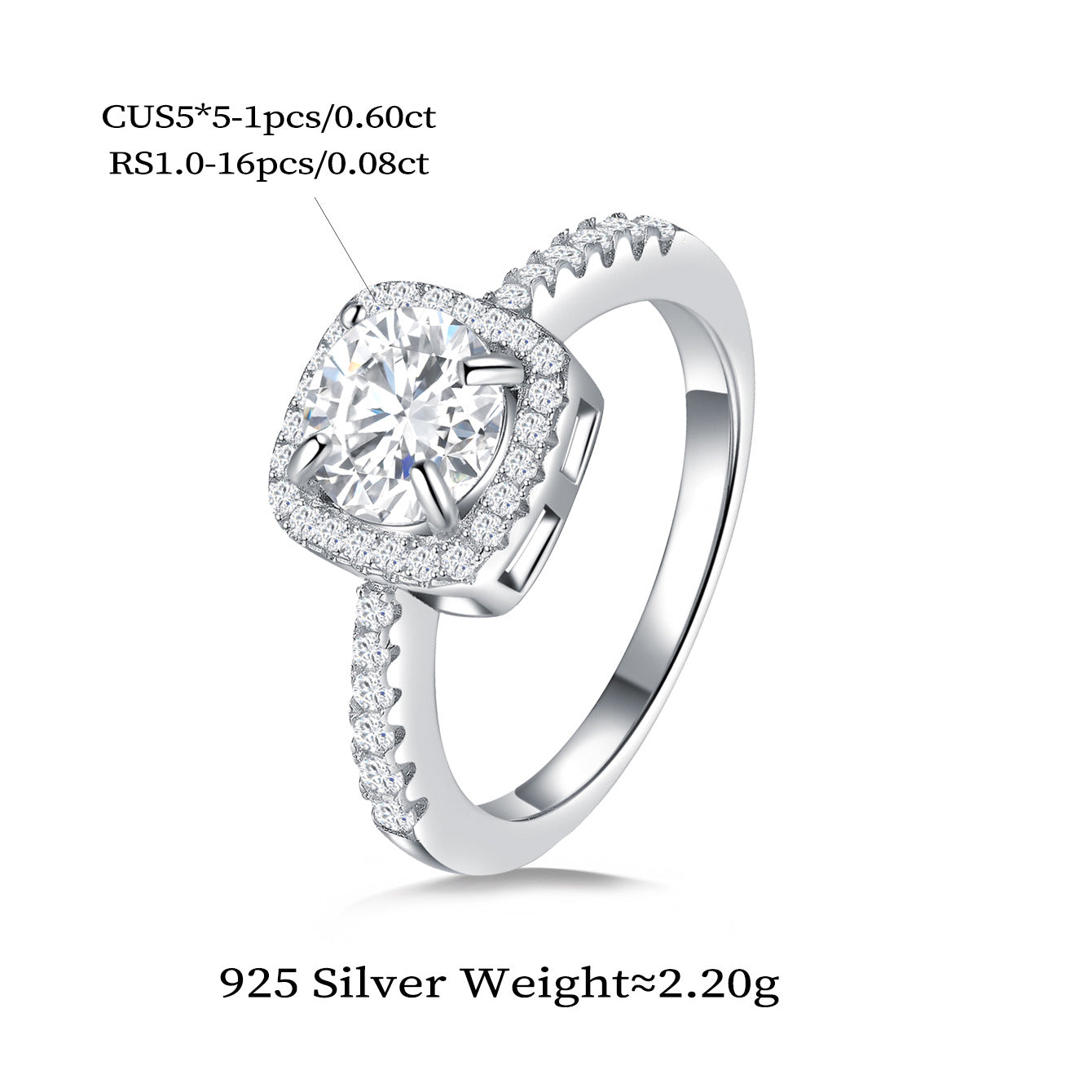 Cushion Sparkle Ring