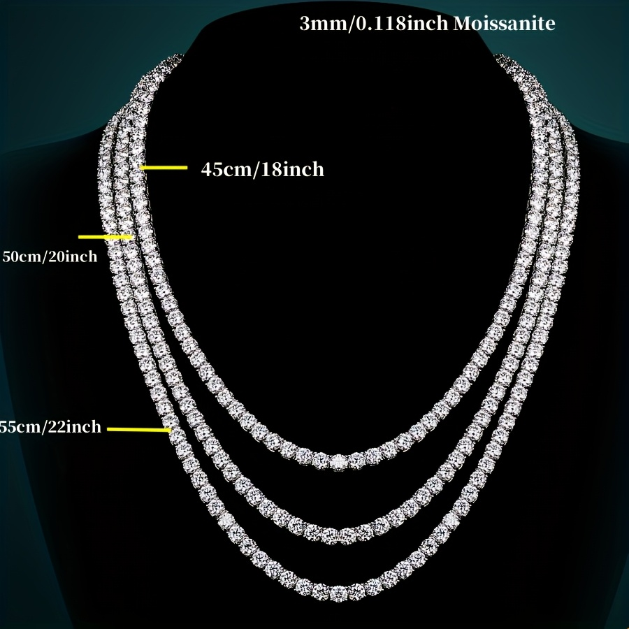 Elegant Sparkle Tennis Necklace 3mm/18inch