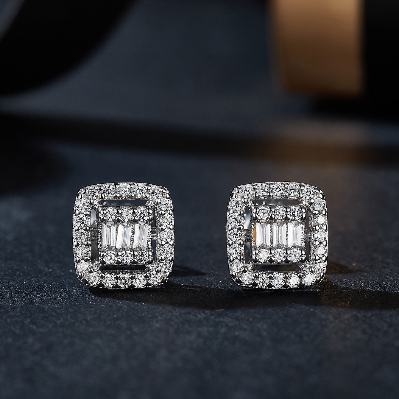 Mod Square Sparkle Studs