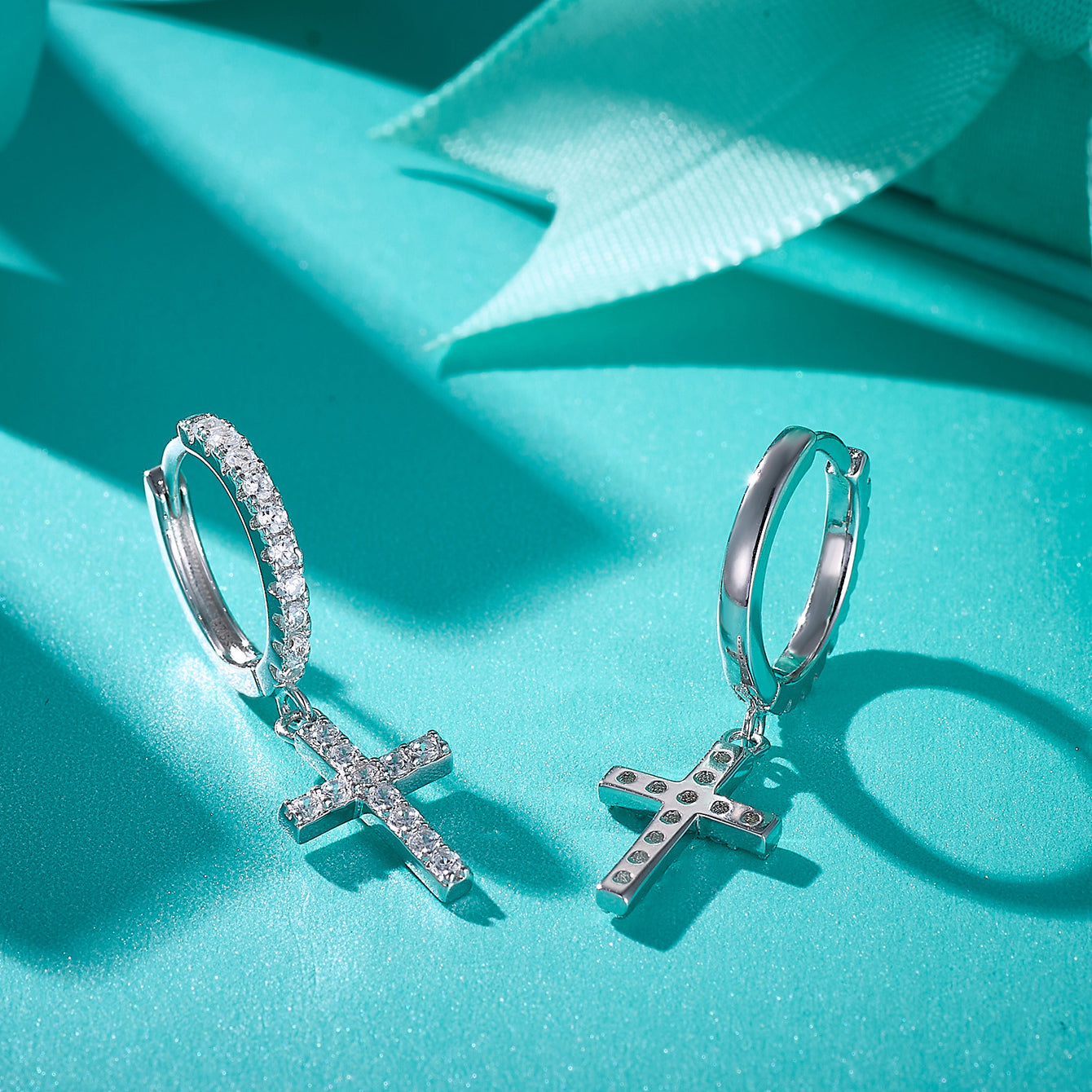 Faith Sparkle Huggie Hoops