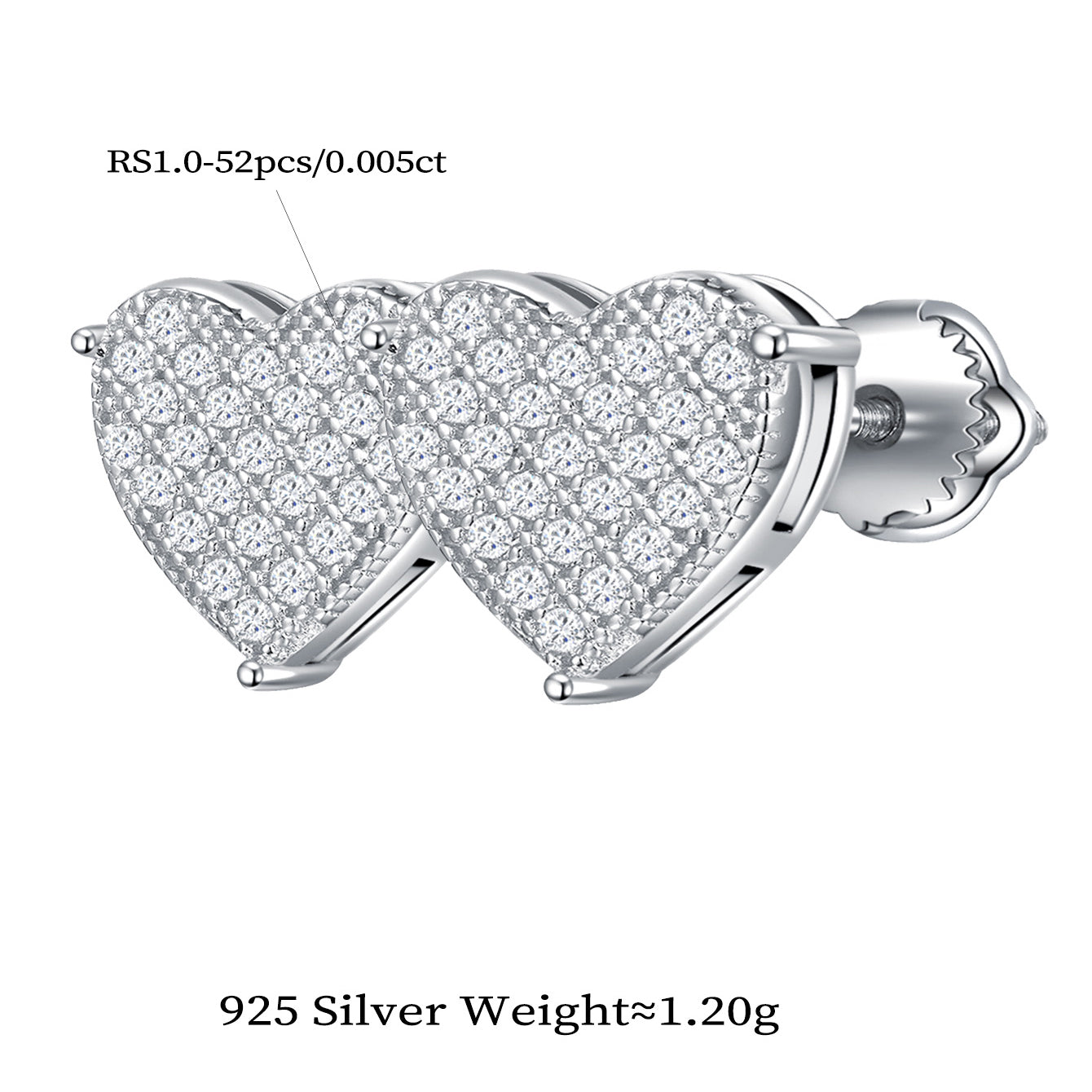 Sparkle Heart Studs