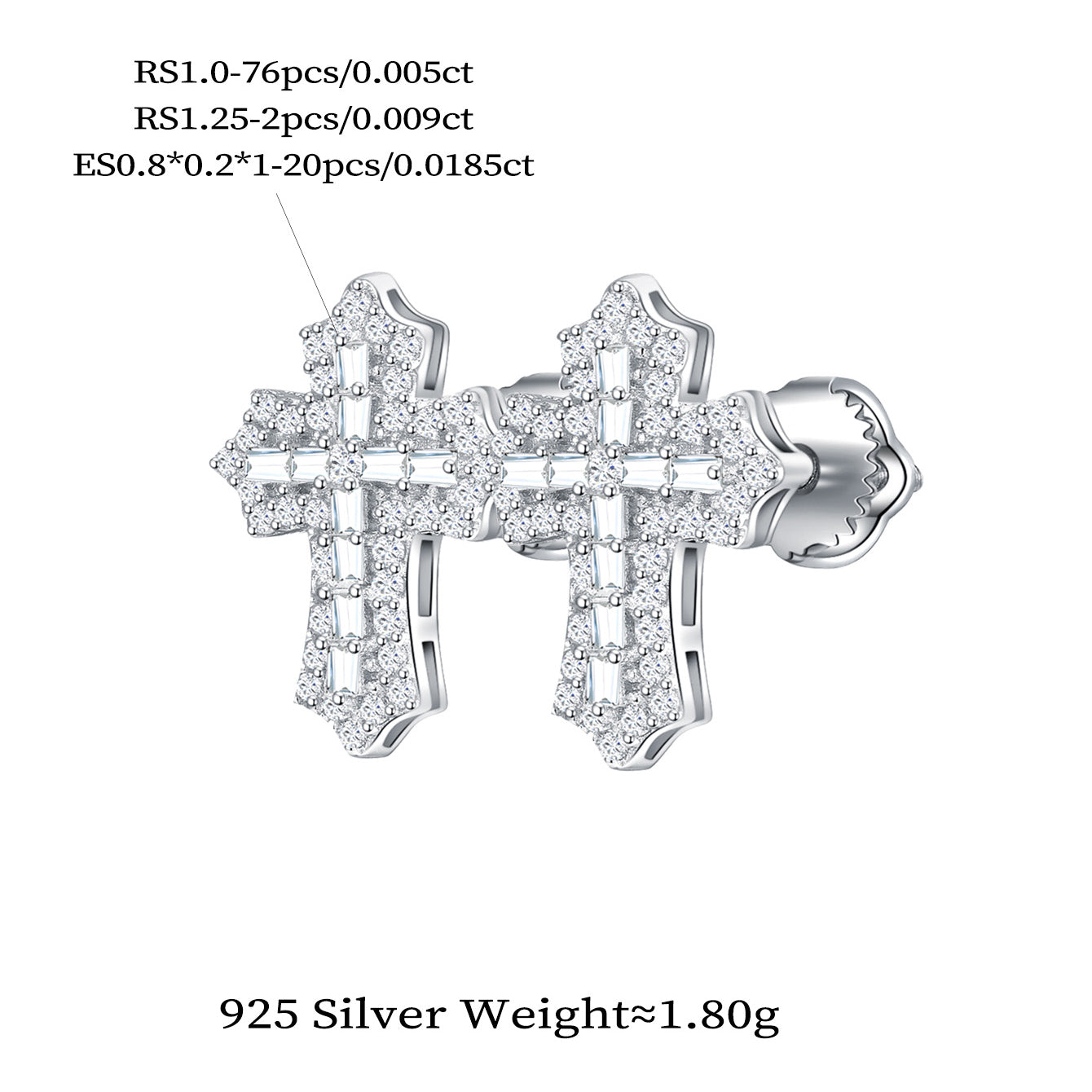 Celestial Cross Sparkle Studs