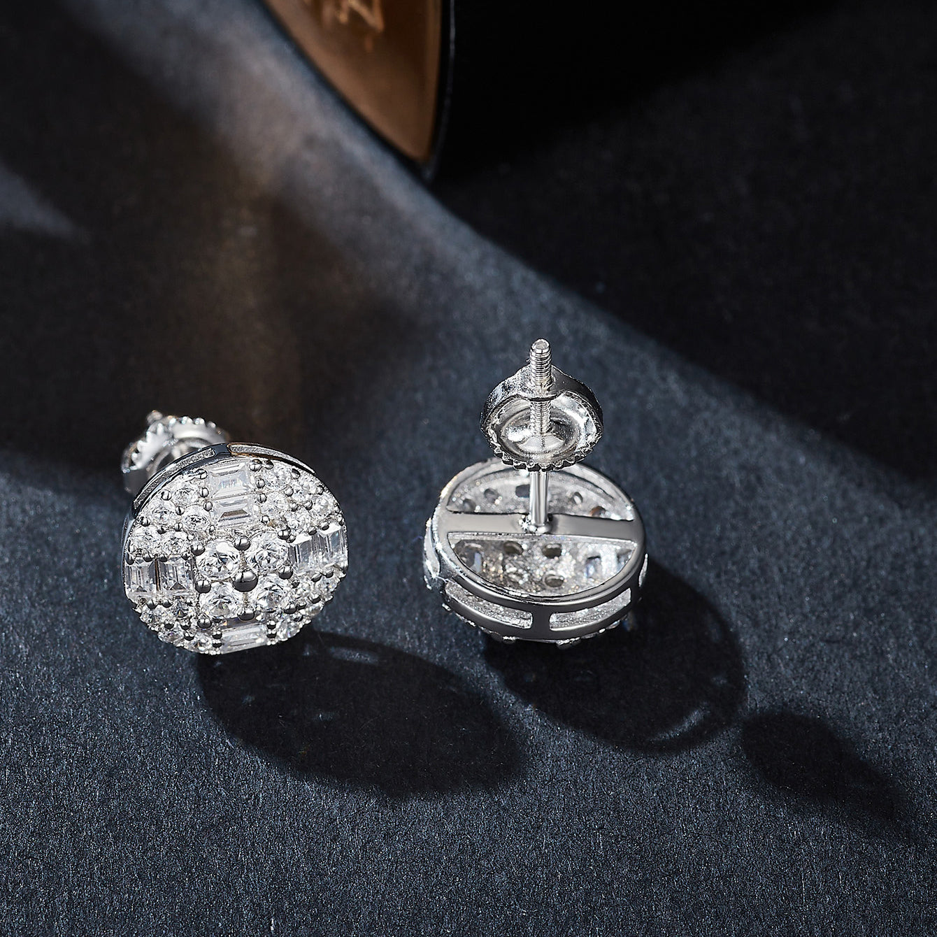 Round Diamond Cluster Inlay Studs