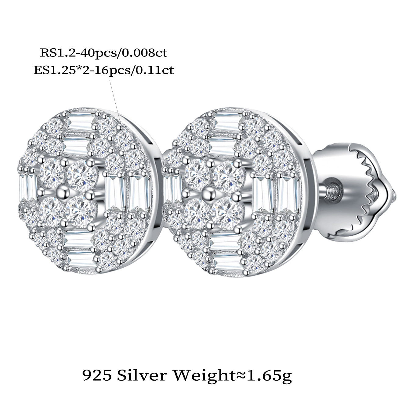 Round Diamond Cluster Inlay Studs
