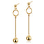 Gold Long Strap With Ball Earrings
