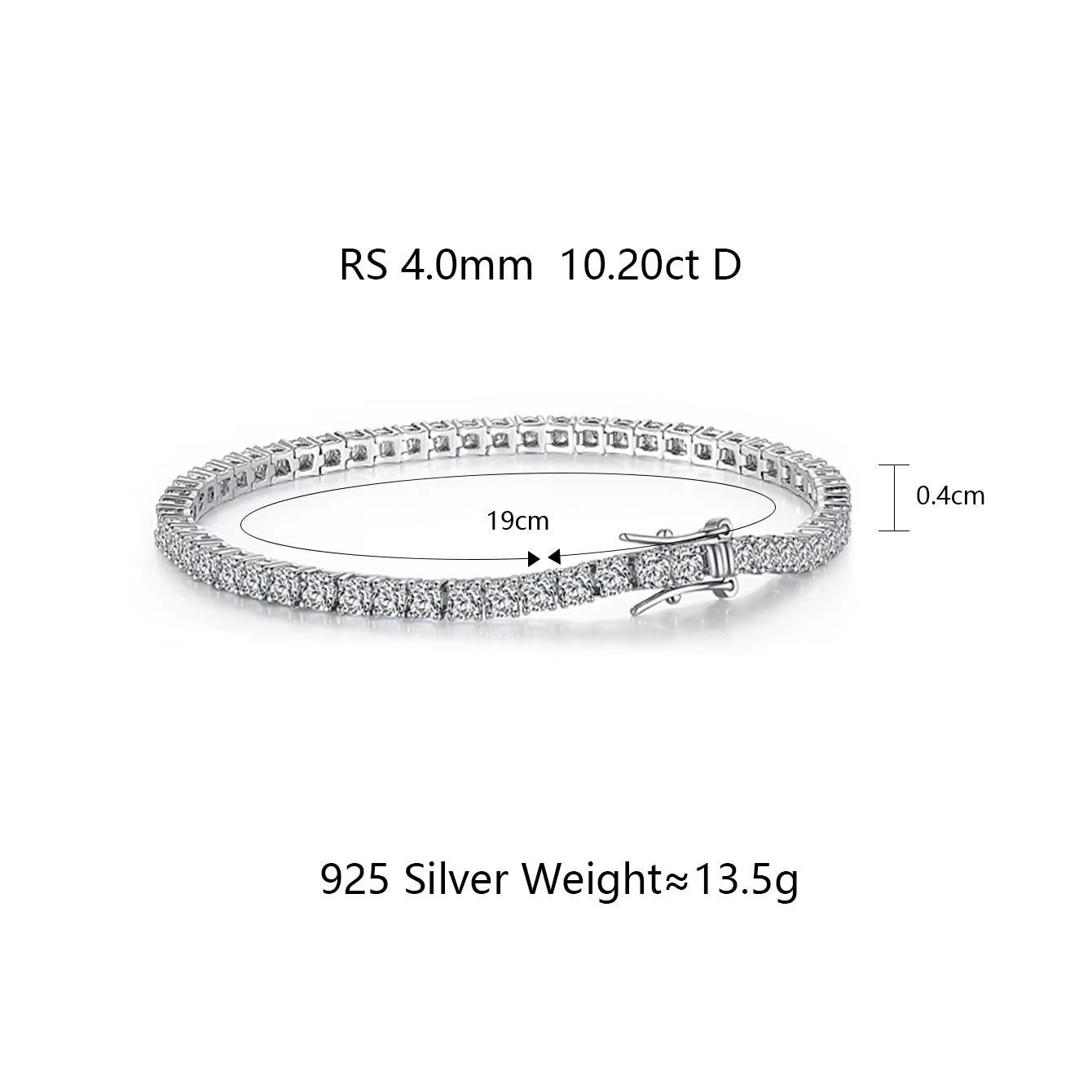 Elegant Sparkle Tennis Bracelet 4mm/7.5inch