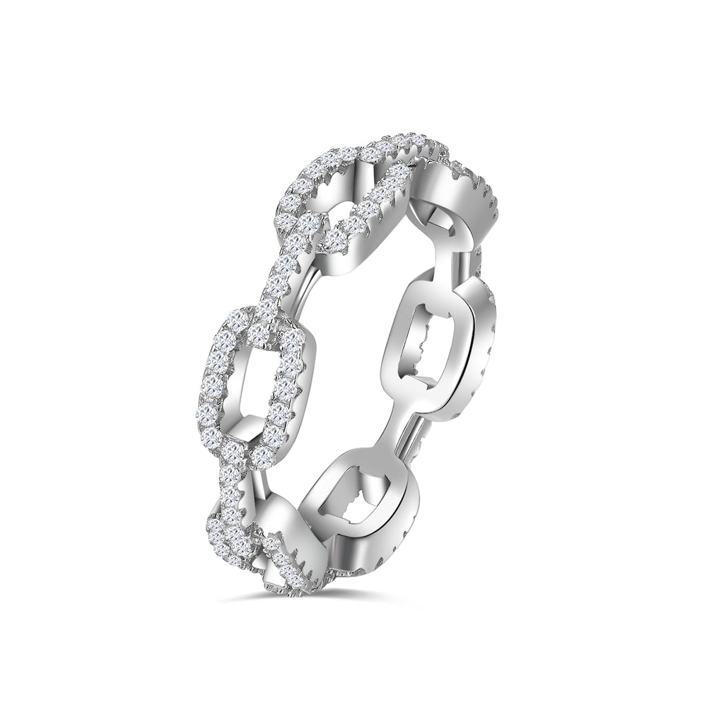 Diamond Chain Link Ring