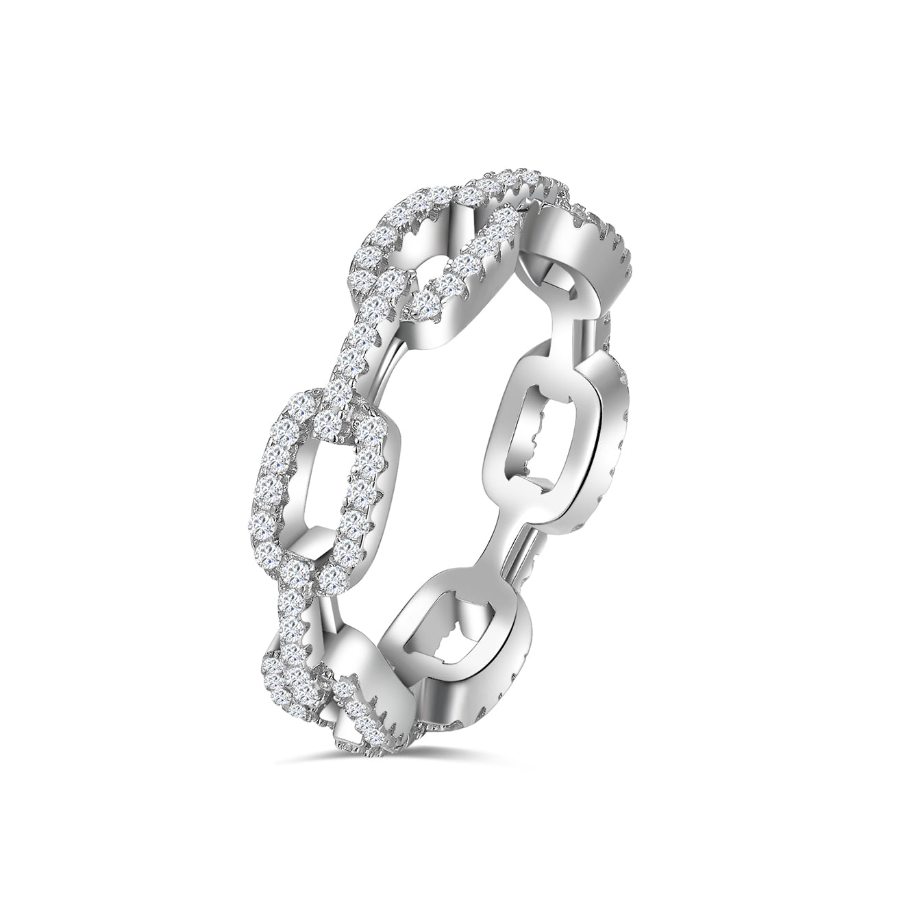 Diamond Chain Link Ring