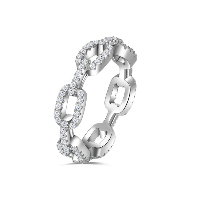 Diamond Chain Link Ring Hover Image