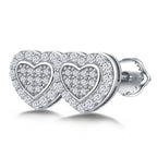 Twin Heart Sparkle Studs