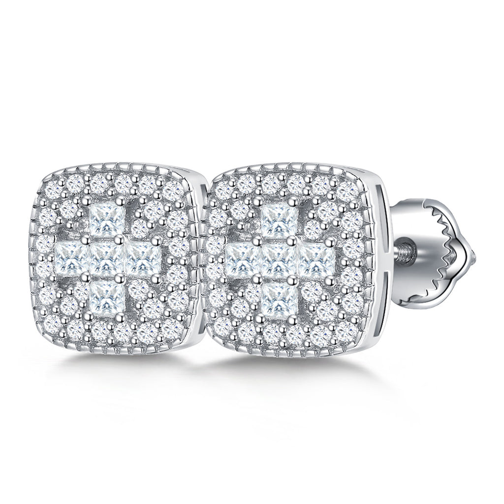 Square Geo Sparkle Studs