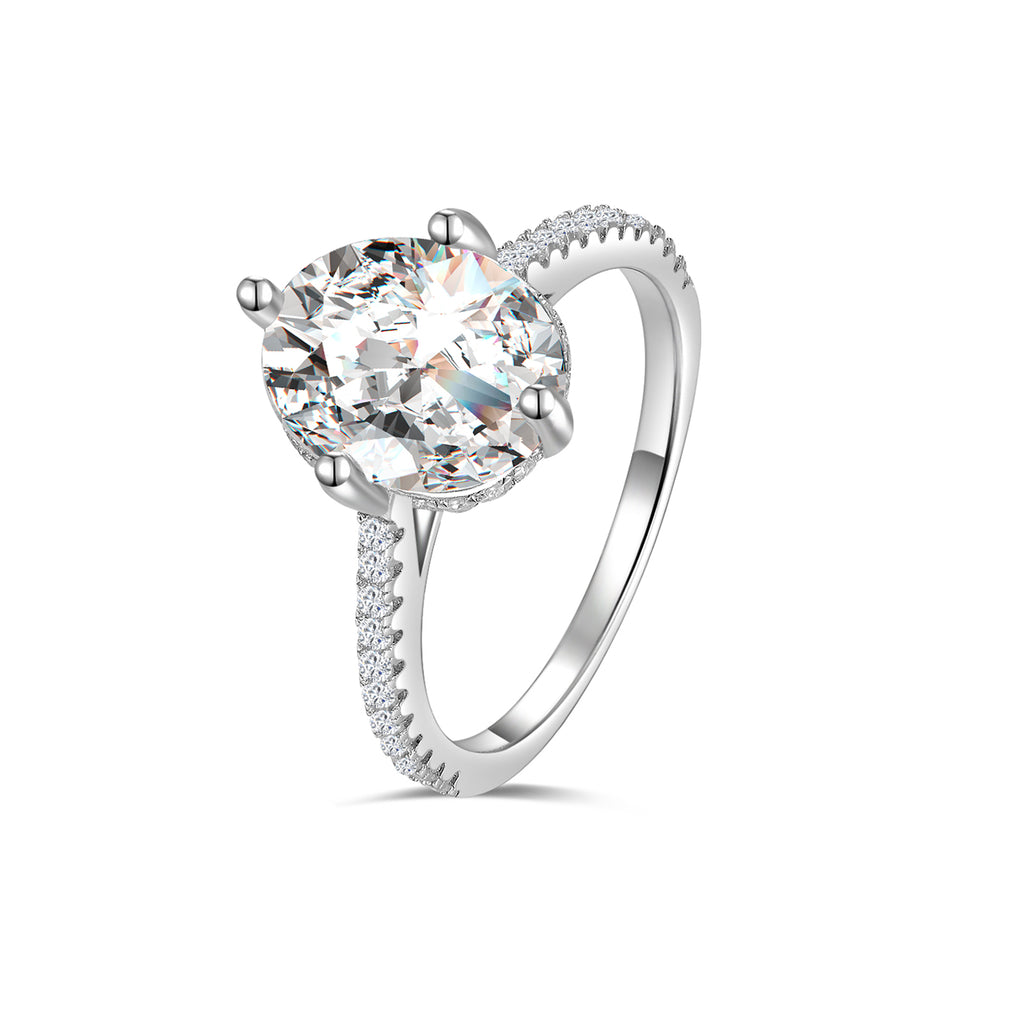 Oval Solitaire Sparkle Ring