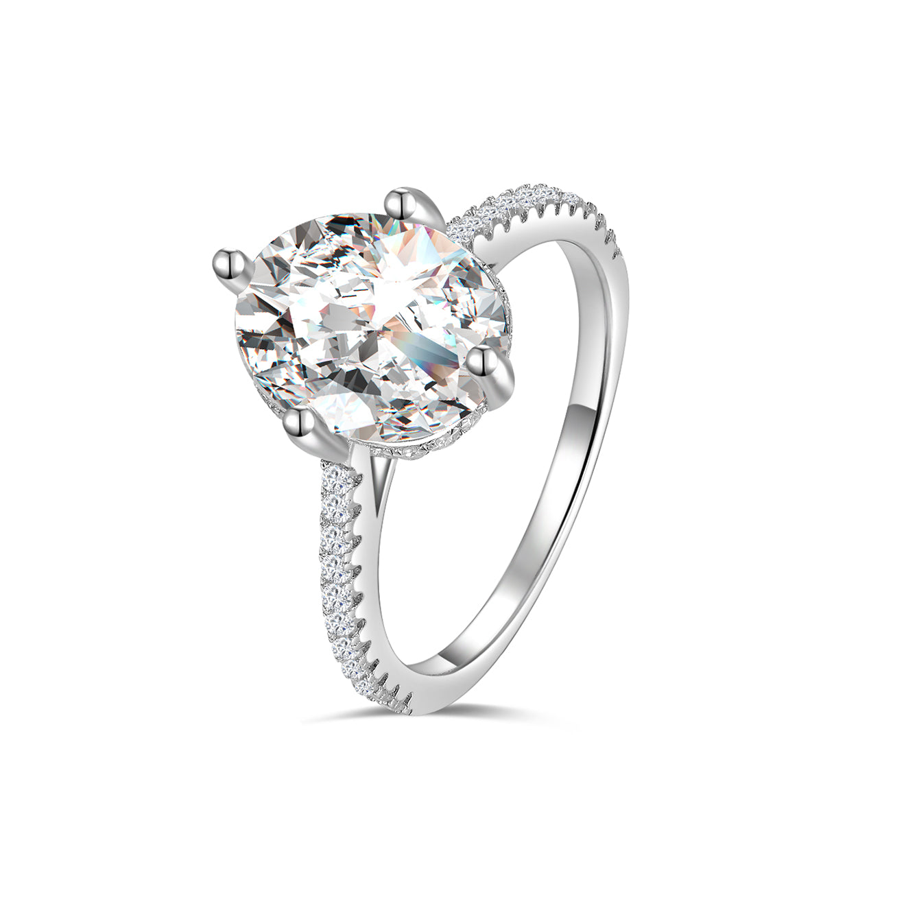 Oval Solitaire Sparkle Ring