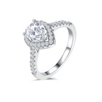 Teardrop Halo Sparkle Ring