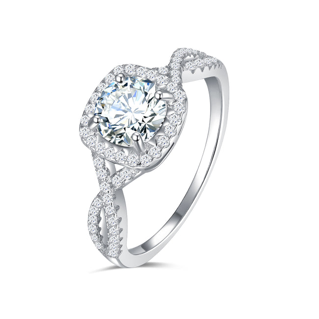 Vintage Halo Twist Ring Hover Image