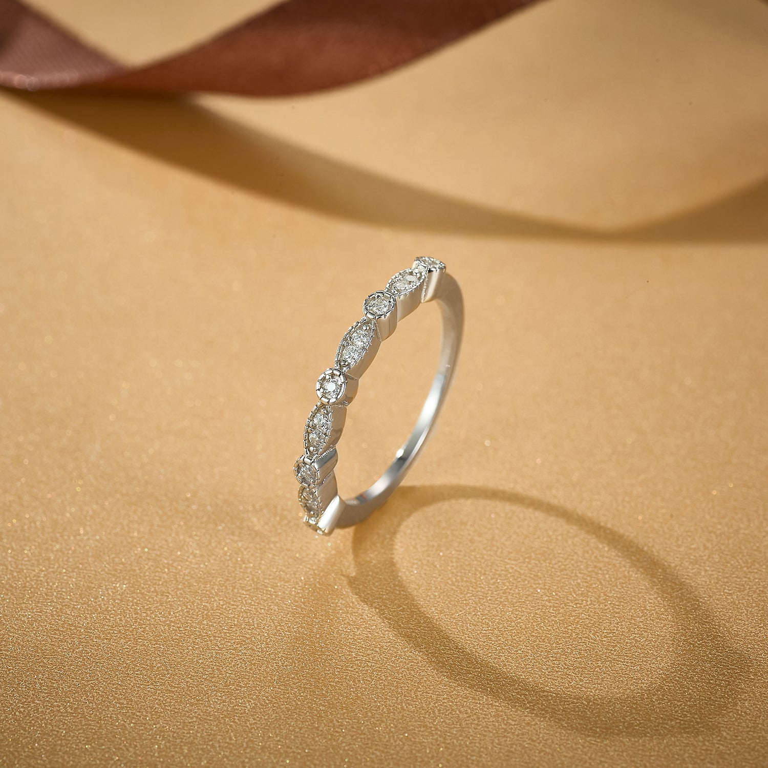 Vintage Petal Spark Ring