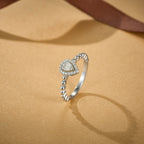 Teardrop Halo Beaded Ring