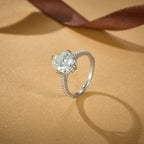 Oval Solitaire Sparkle Ring