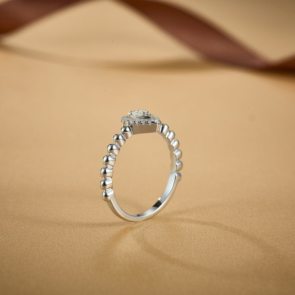 Teardrop Halo Beaded Ring