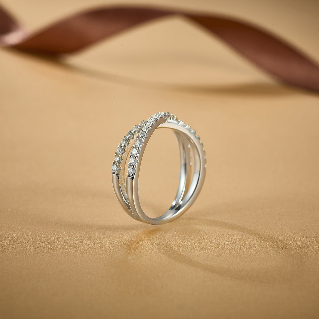 Crisscross Sparkle Ring