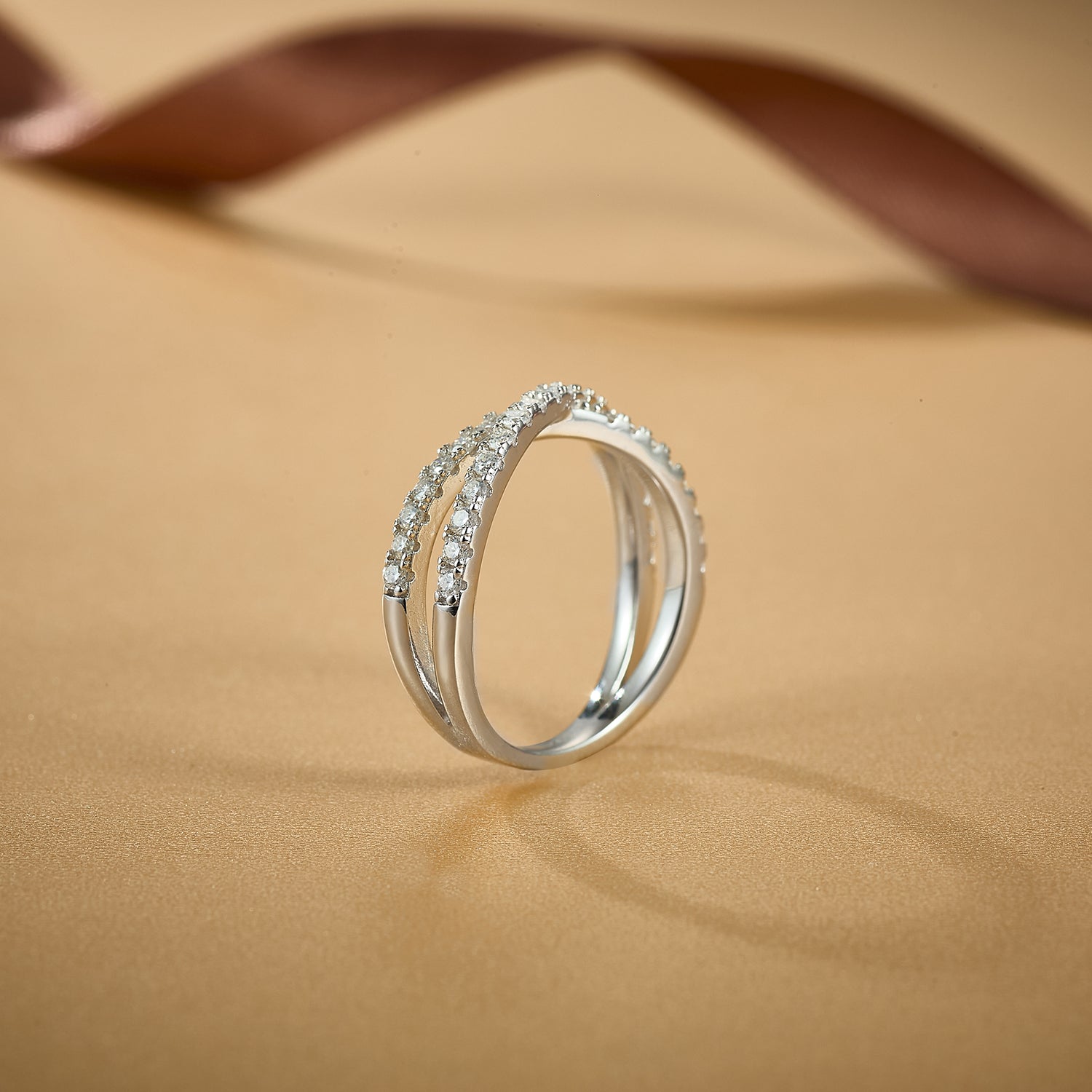 Crisscross Sparkle Ring