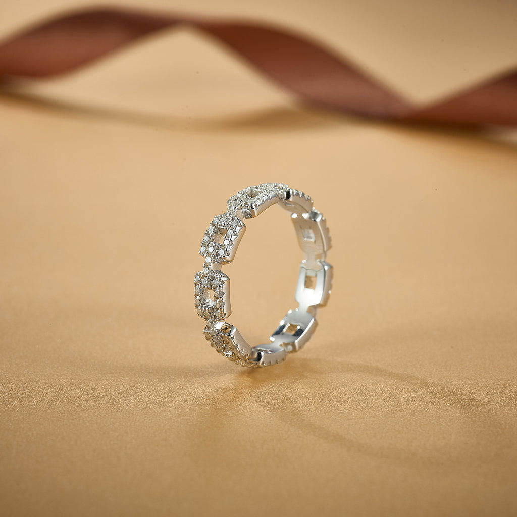 Diamond Chain Link Ring
