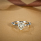 Teardrop Halo Beaded Ring