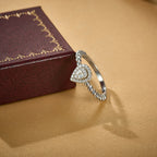 Teardrop Halo Beaded Ring