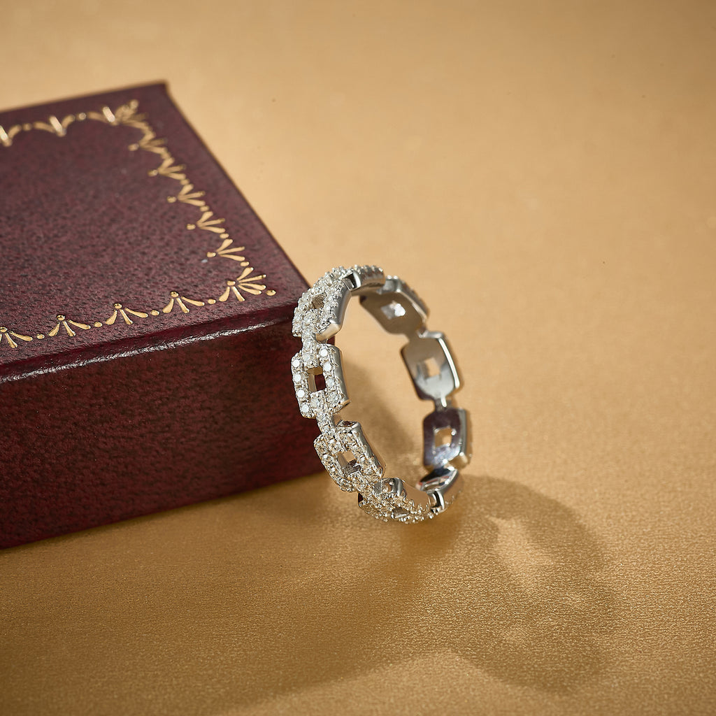 Diamond Chain Link Ring