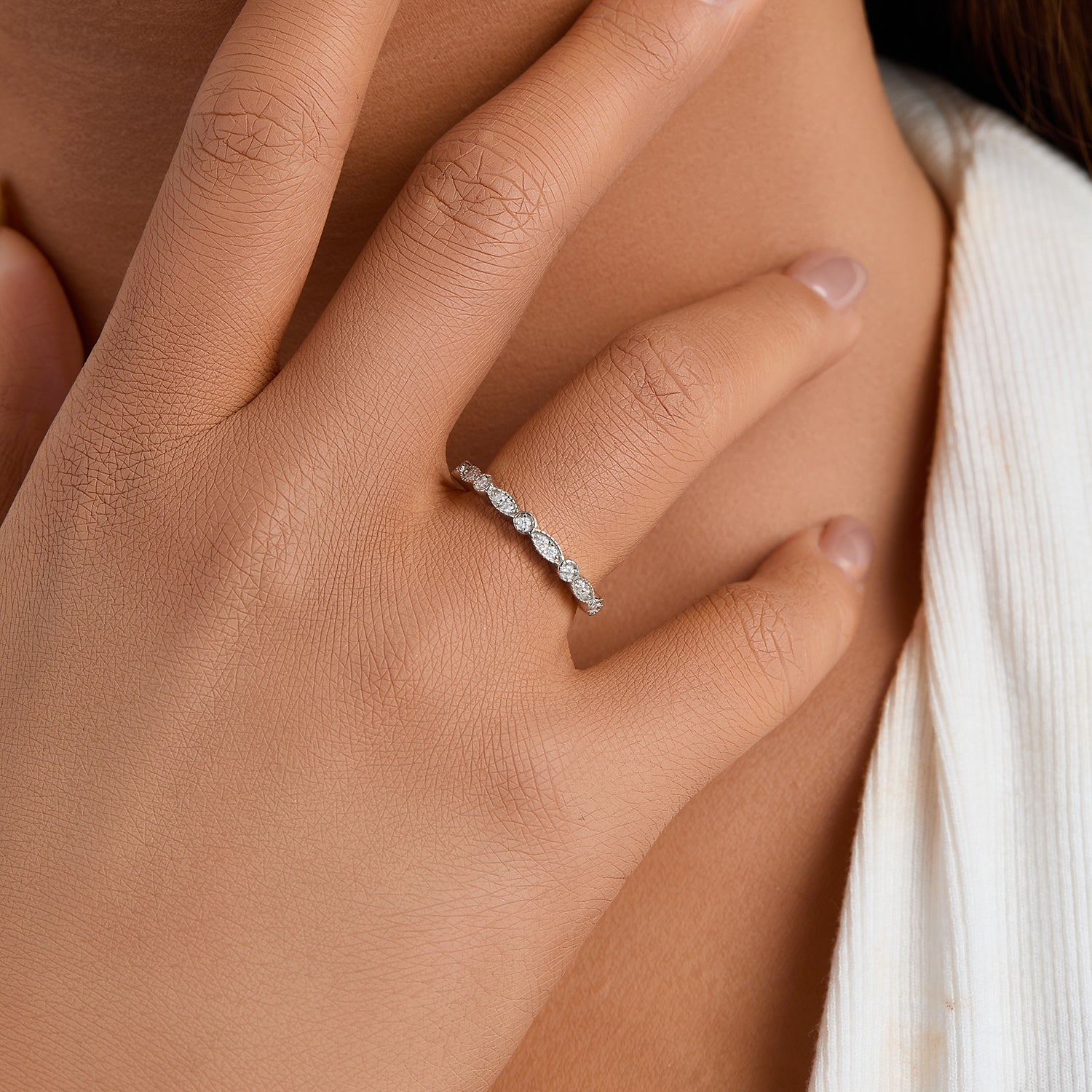 Vintage Petal Spark Ring