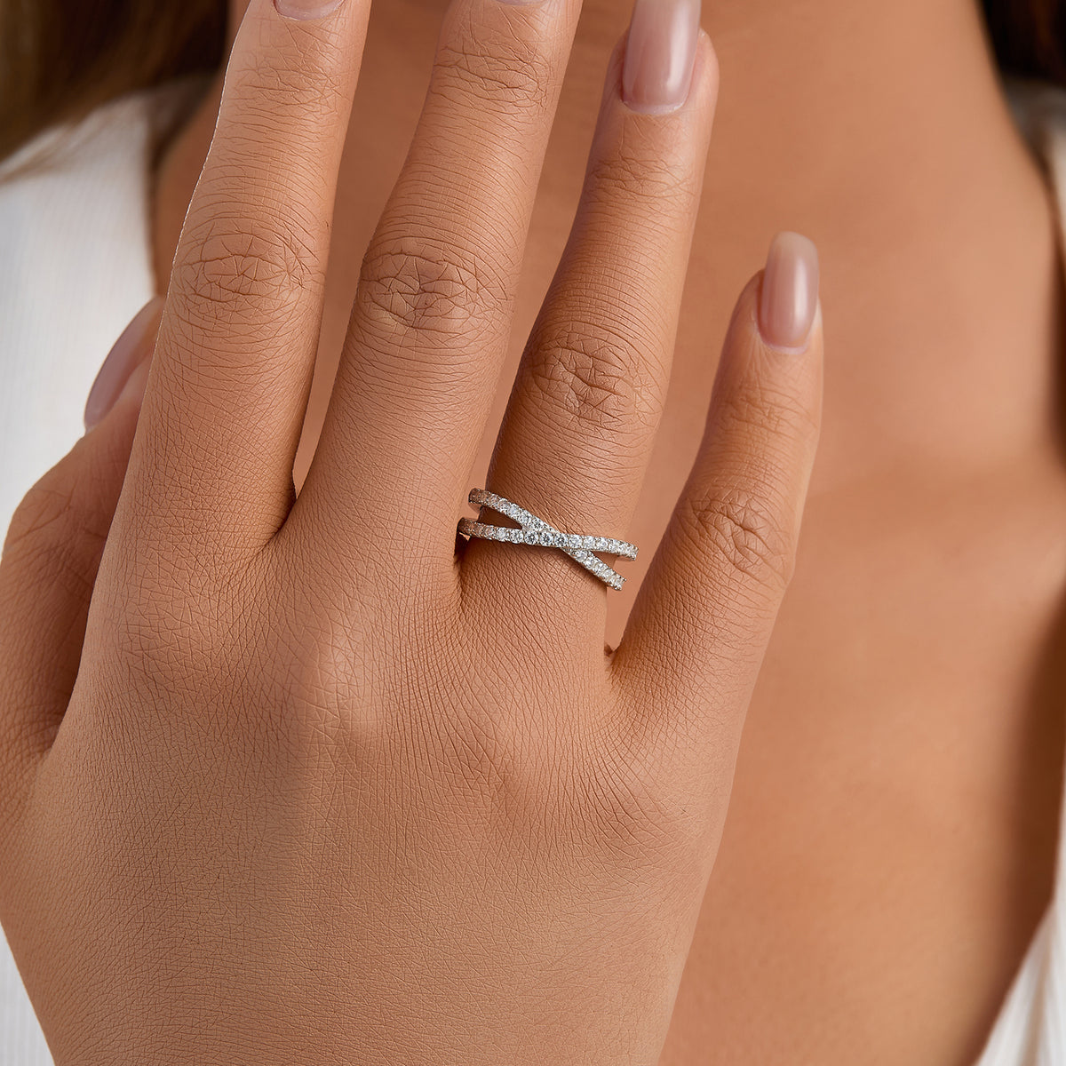Crisscross Sparkle Ring