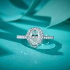 Teardrop Halo Sparkle Ring