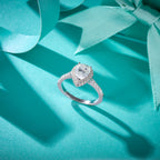 Teardrop Halo Sparkle Ring