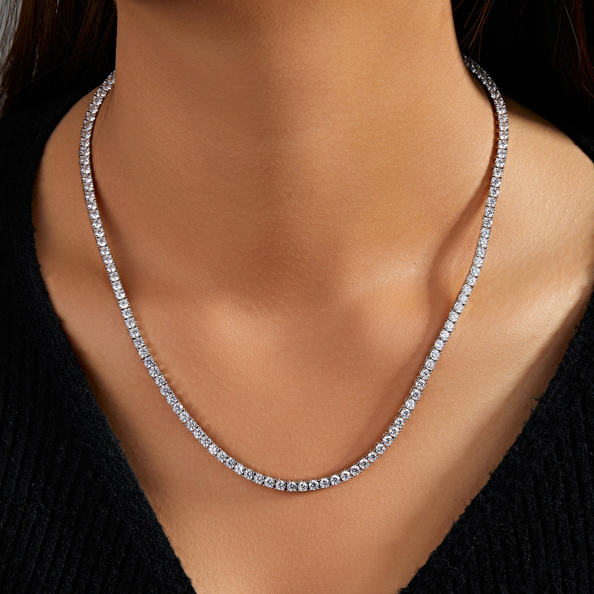 Elegant Sparkle Tennis Necklace 4mm/22inch