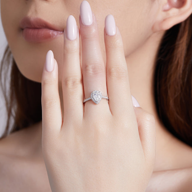Teardrop Halo Sparkle Ring Main Image