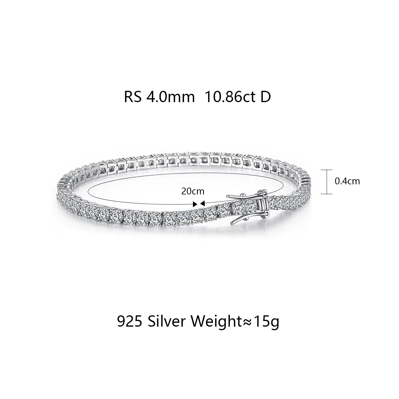 Elegant Sparkle Tennis Bracelet 4mm/8inch