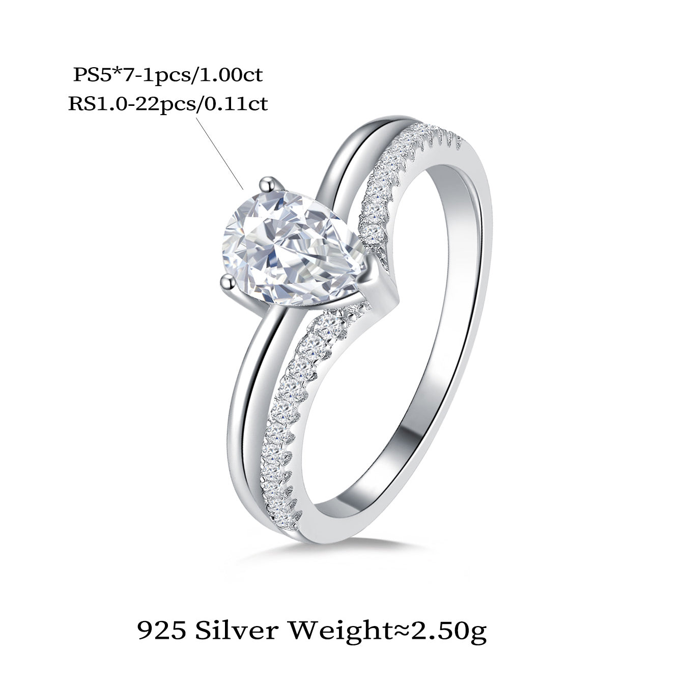 Teardrop Romance Ring