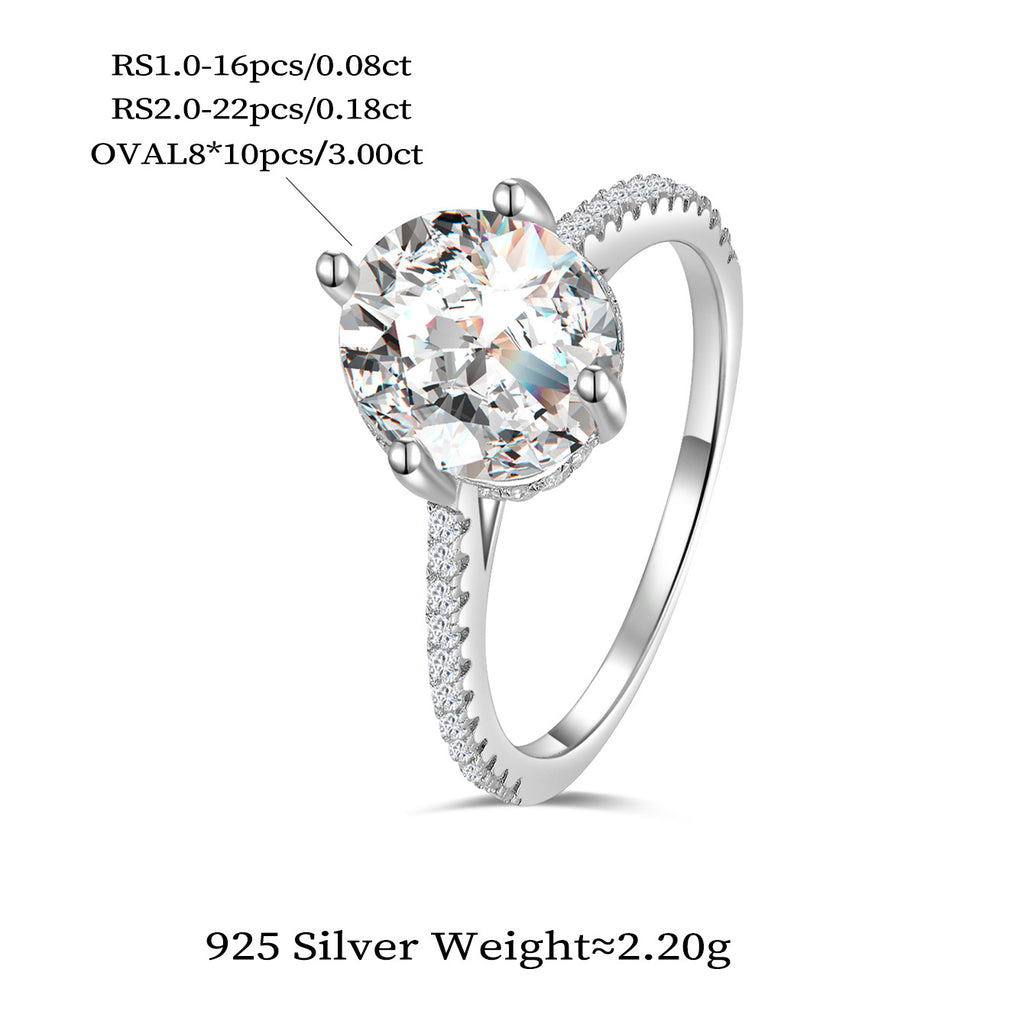 Oval Solitaire Sparkle Ring