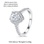 Teardrop Halo Sparkle Ring