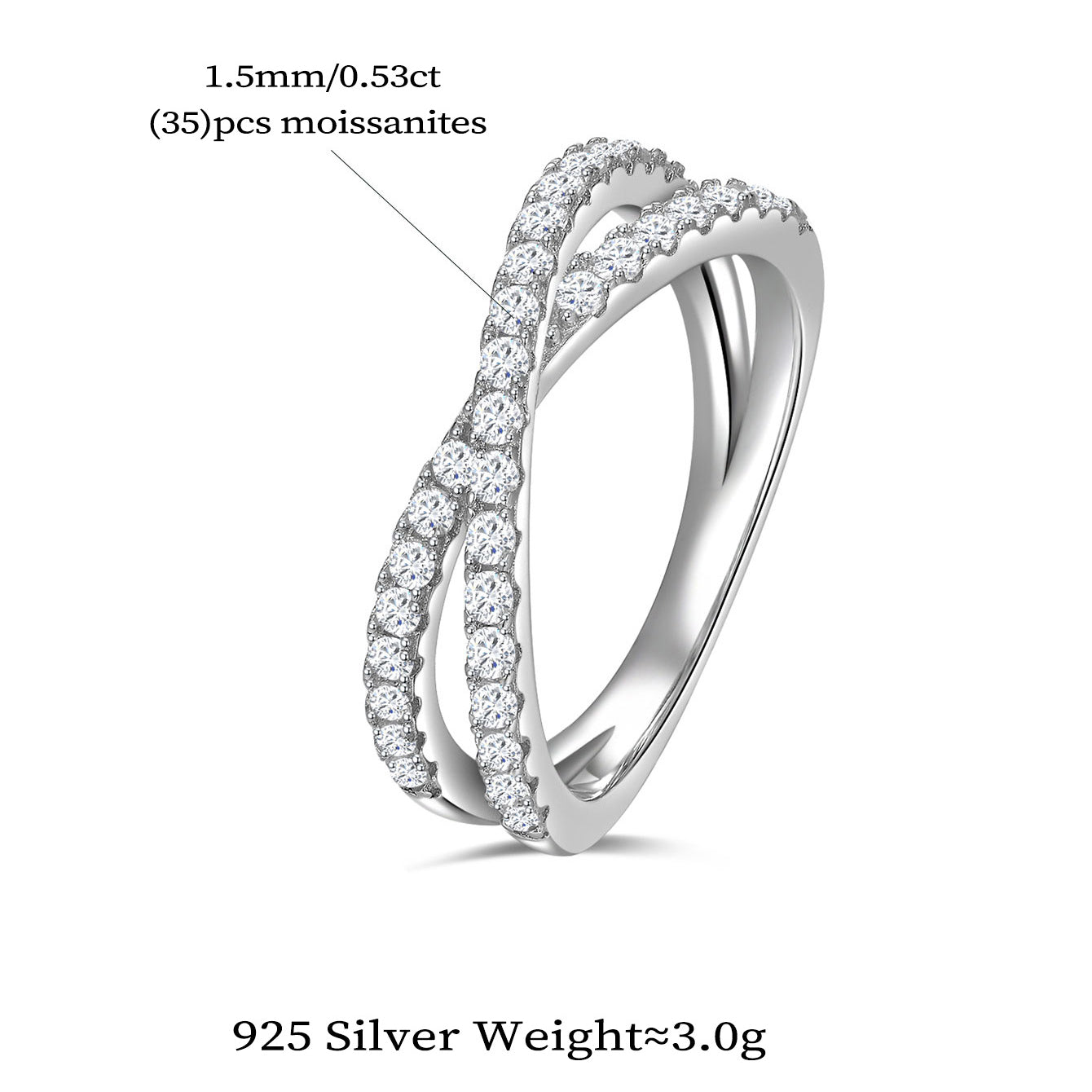 Crisscross Sparkle Ring