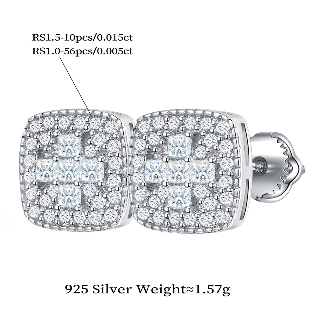 Square Geo Sparkle Studs