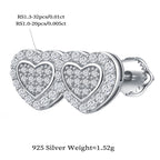 Twin Heart Sparkle Studs