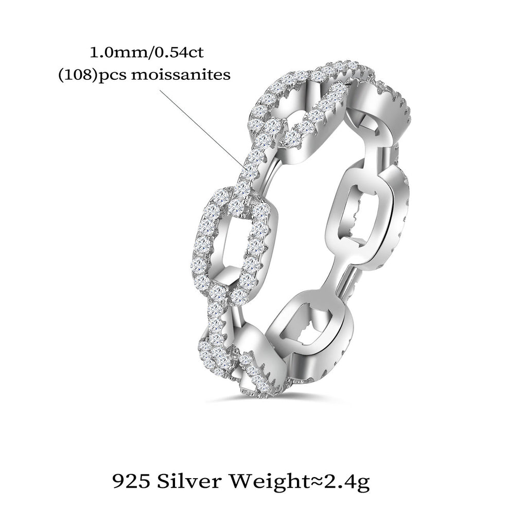 Diamond Chain Link Ring
