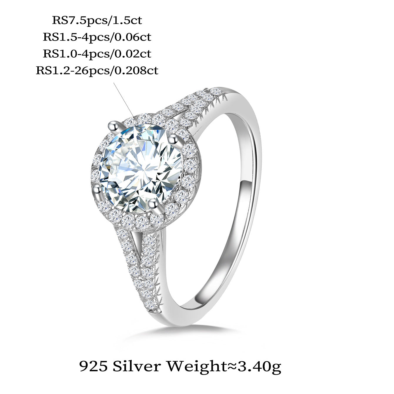 Eternal Halo Split - Shank Ring