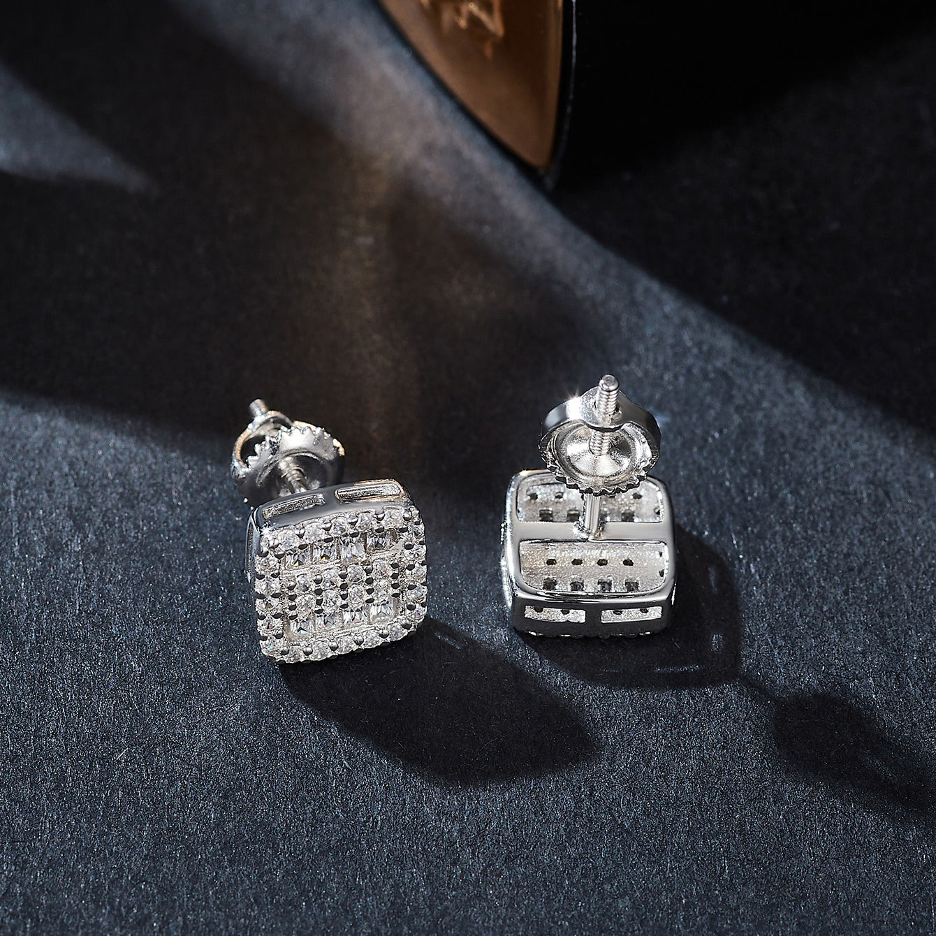 Square Layered Sparkle Studs