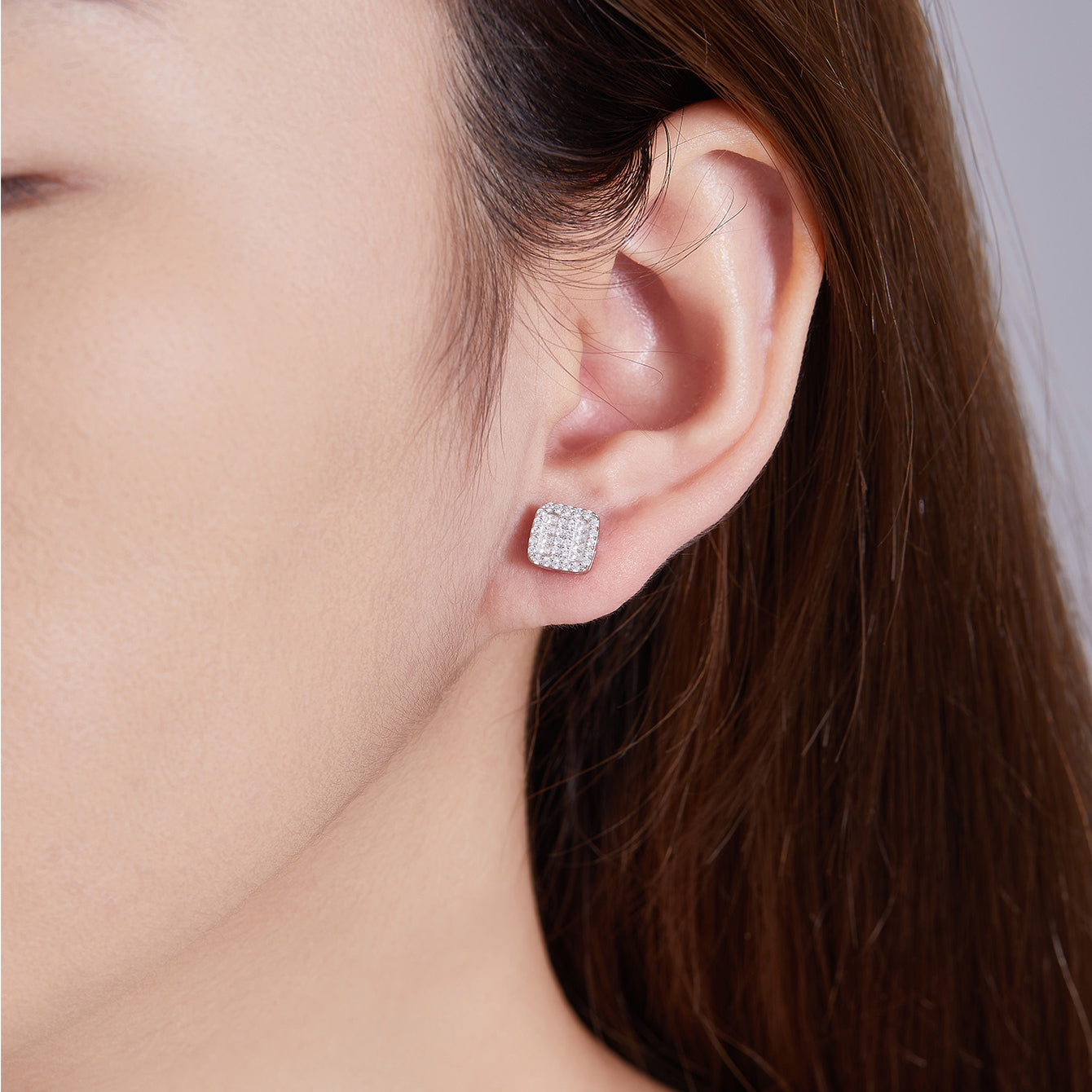 Square Layered Sparkle Studs