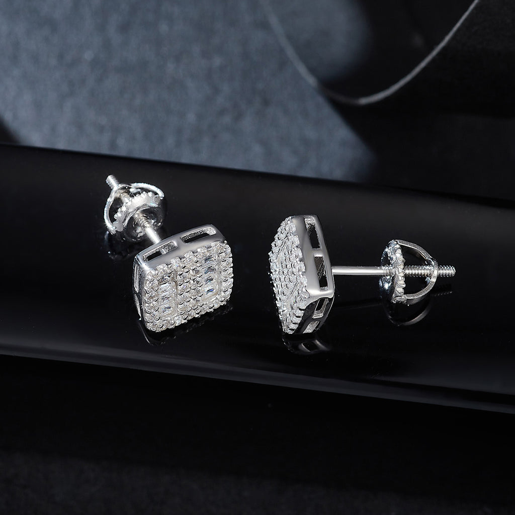 Square Layered Sparkle Studs