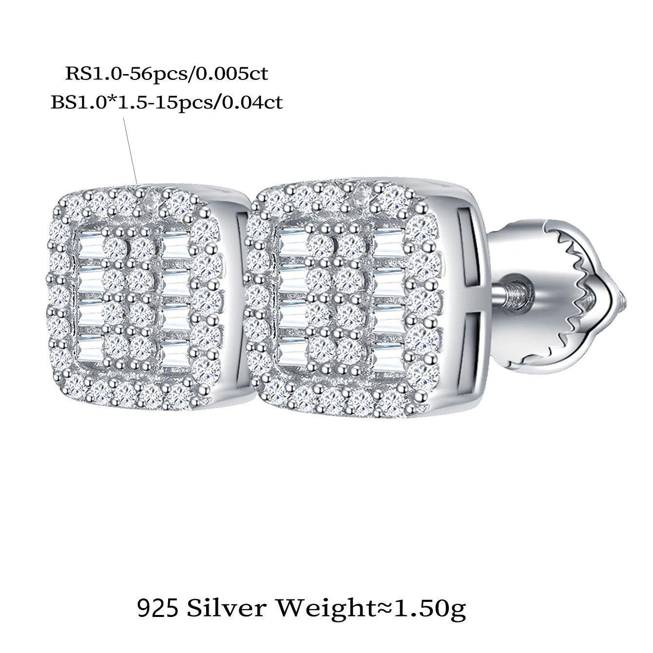 Square Layered Sparkle Studs