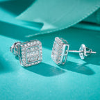 Square Halo Sparkle Studs